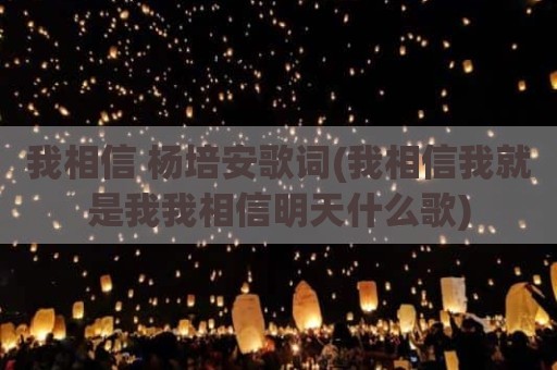 我相信 杨培安歌词(我相信我就是我我相信明天什么歌)