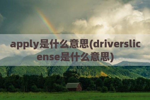 apply是什么意思(driverslicense是什么意思)