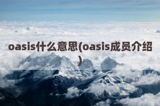 oasis什么意思(oasis成员介绍)