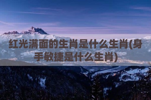 红光满面的生肖是什么生肖(身手敏捷是什么生肖)