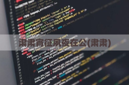 肃肃宵征夙夜在公(肃肃)