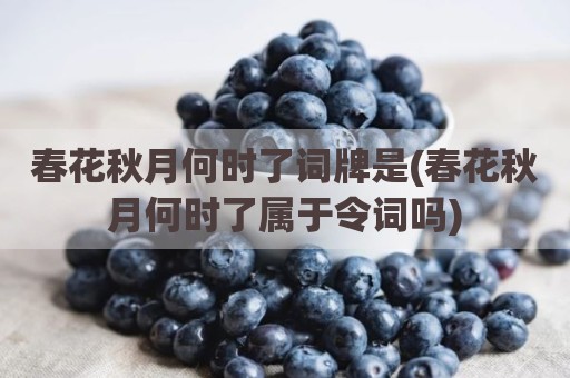 春花秋月何时了词牌是(春花秋月何时了属于令词吗)