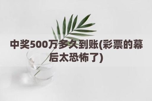 中奖500万多久到账(彩票的幕后太恐怖了)