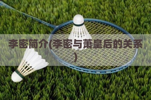 李密简介(李密与萧皇后的关系)