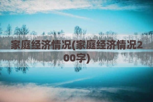 家庭经济情况(家庭经济情况200字)