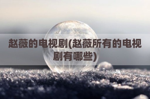 赵薇的电视剧(赵薇所有的电视剧有哪些)