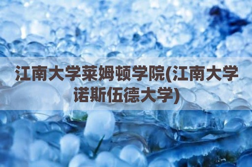 江南大学莱姆顿学院(江南大学诺斯伍德大学)
