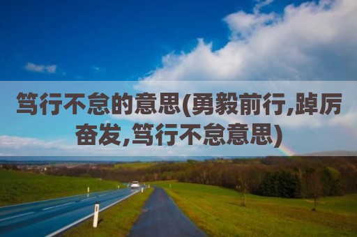 笃行不怠的意思(勇毅前行,踔厉奋发,笃行不怠意思)