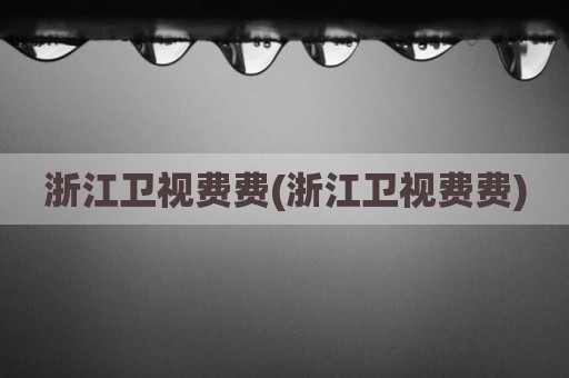 浙江卫视费费(浙江卫视费费)