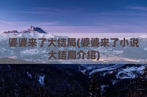 婆婆来了大结局(婆婆来了小说大结局介绍)