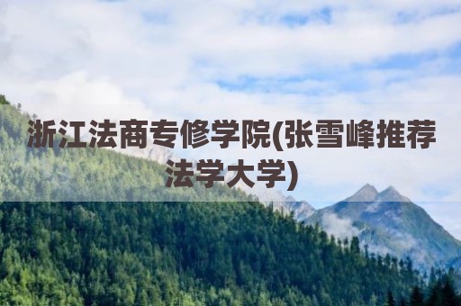 浙江法商专修学院(张雪峰推荐法学大学)