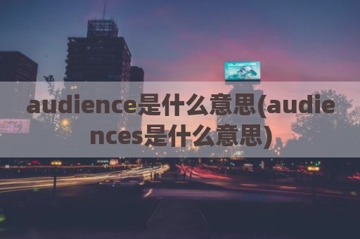 audience是什么意思(audiences是什么意思)