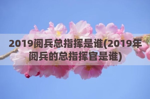 2019阅兵总指挥是谁(2019年阅兵的总指挥官是谁)