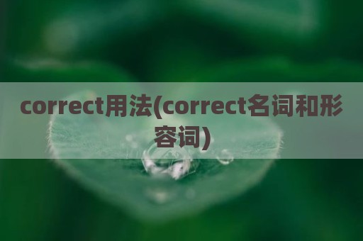 correct用法(correct名词和形容词)
