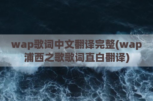 wap歌词中文翻译完整(wap浦西之歌歌词直白翻译)