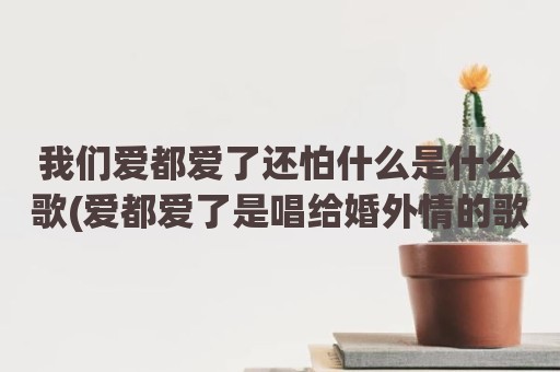 我们爱都爱了还怕什么是什么歌(爱都爱了是唱给婚外情的歌吗)