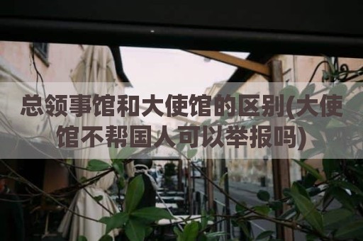 总领事馆和大使馆的区别(大使馆不帮国人可以举报吗)
