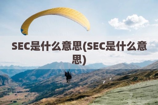 SEC是什么意思(SEC是什么意思)