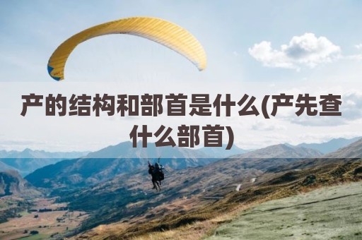产的结构和部首是什么(产先查什么部首)