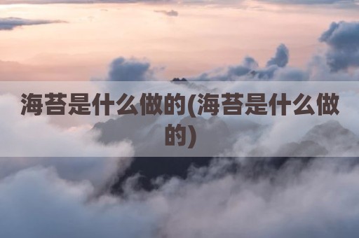 海苔是什么做的(海苔是什么做的)