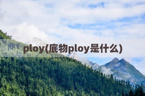 ploy(底物ploy是什么)