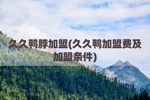 久久鸭脖加盟(久久鸭加盟费及加盟条件)