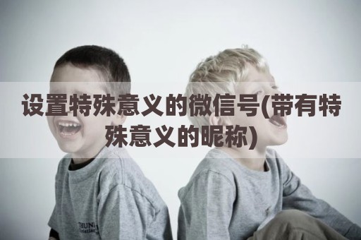 设置特殊意义的微信号(带有特殊意义的昵称)