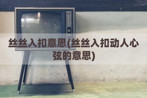 丝丝入扣意思(丝丝入扣动人心弦的意思)