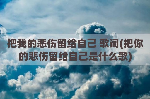 把我的悲伤留给自己 歌词(把你的悲伤留给自己是什么歌)