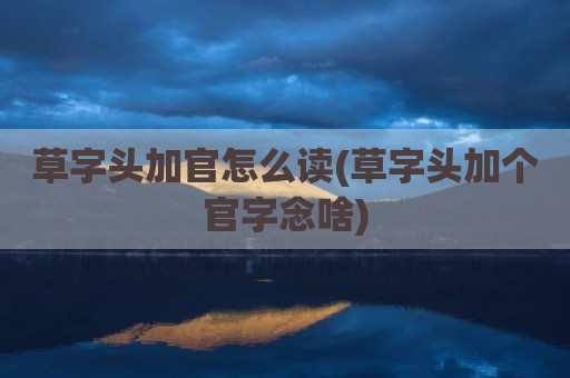 草字头加官怎么读(草字头加个官字念啥)