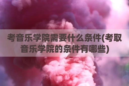 考音乐学院需要什么条件(考取音乐学院的条件有哪些)
