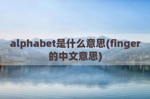 alphabet是什么意思(finger的中文意思)