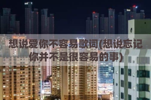 想说爱你不容易歌词(想说忘记你并不是很容易的事)