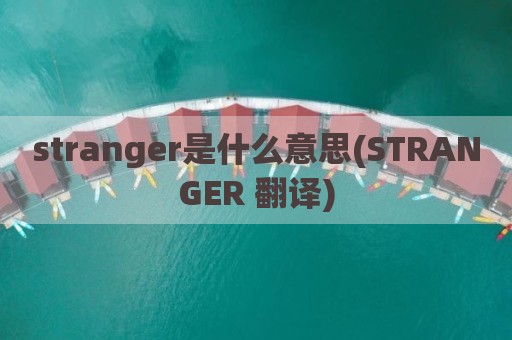 stranger是什么意思(STRANGER 翻译)