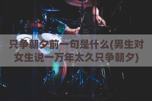 只争朝夕前一句是什么(男生对女生说一万年太久只争朝夕)