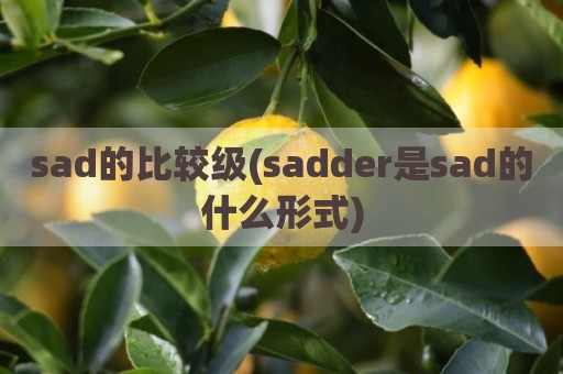 sad的比较级(sadder是sad的什么形式)