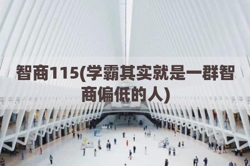 智商115(学霸其实就是一群智商偏低的人)