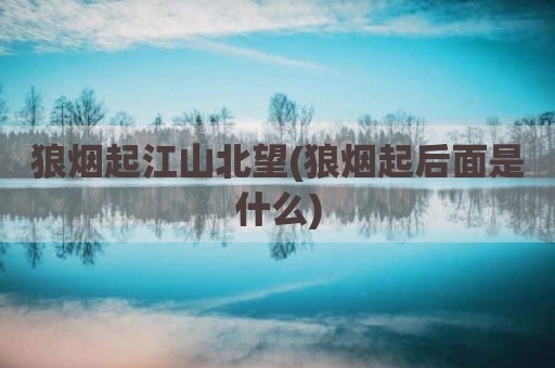 狼烟起江山北望(狼烟起后面是什么)