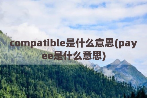 compatible是什么意思(payee是什么意思)