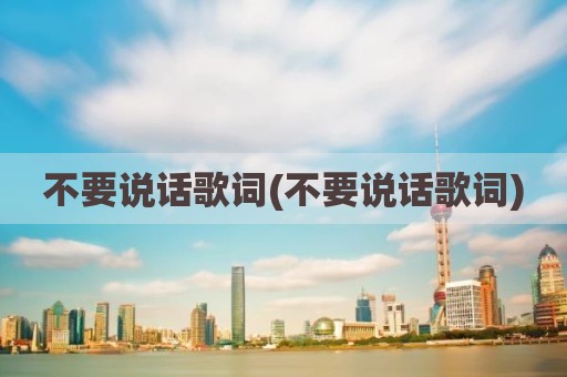 不要说话歌词(不要说话歌词)