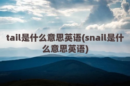 tail是什么意思英语(snail是什么意思英语)