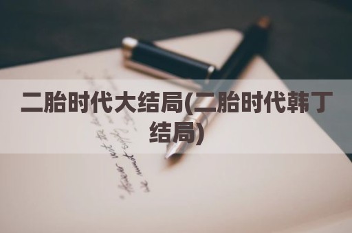 二胎时代大结局(二胎时代韩丁结局)