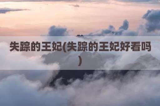 失踪的王妃(失踪的王妃好看吗)