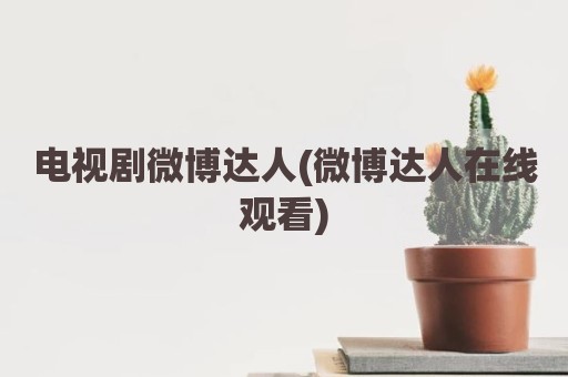 电视剧微博达人(微博达人在线观看)