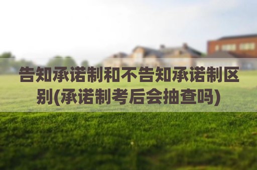 告知承诺制和不告知承诺制区别(承诺制考后会抽查吗)