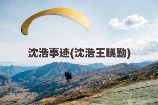 沈浩事迹(沈浩王晓勤)