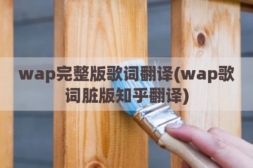 wap完整版歌词翻译(wap歌词脏版知乎翻译)