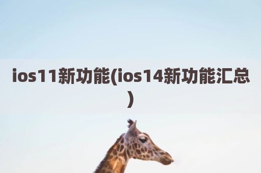 ios11新功能(ios14新功能汇总)