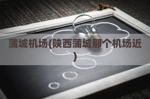 蒲城机场(陕西蒲城那个机场近)