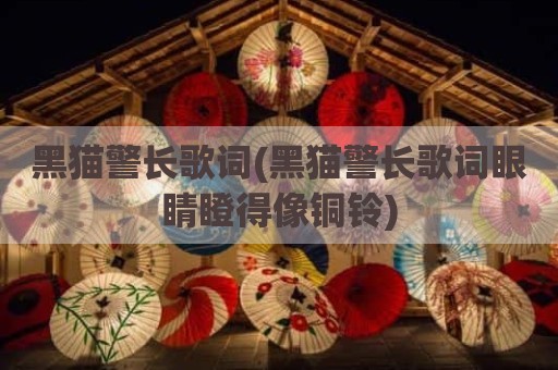黑猫警长歌词(黑猫警长歌词眼睛瞪得像铜铃)